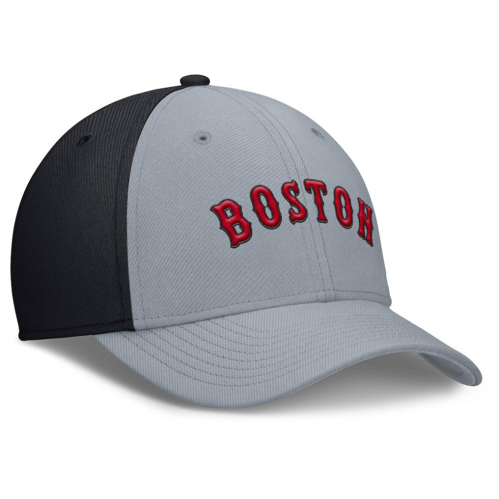 Boston Red Sox Nike Rise Swoosh Performance Flex Hat - Gray/Navy Hats
