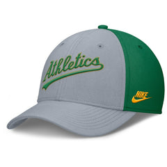 Athletics Nike Rise Swoosh Performance Flex Hat - Gray/Green Hats