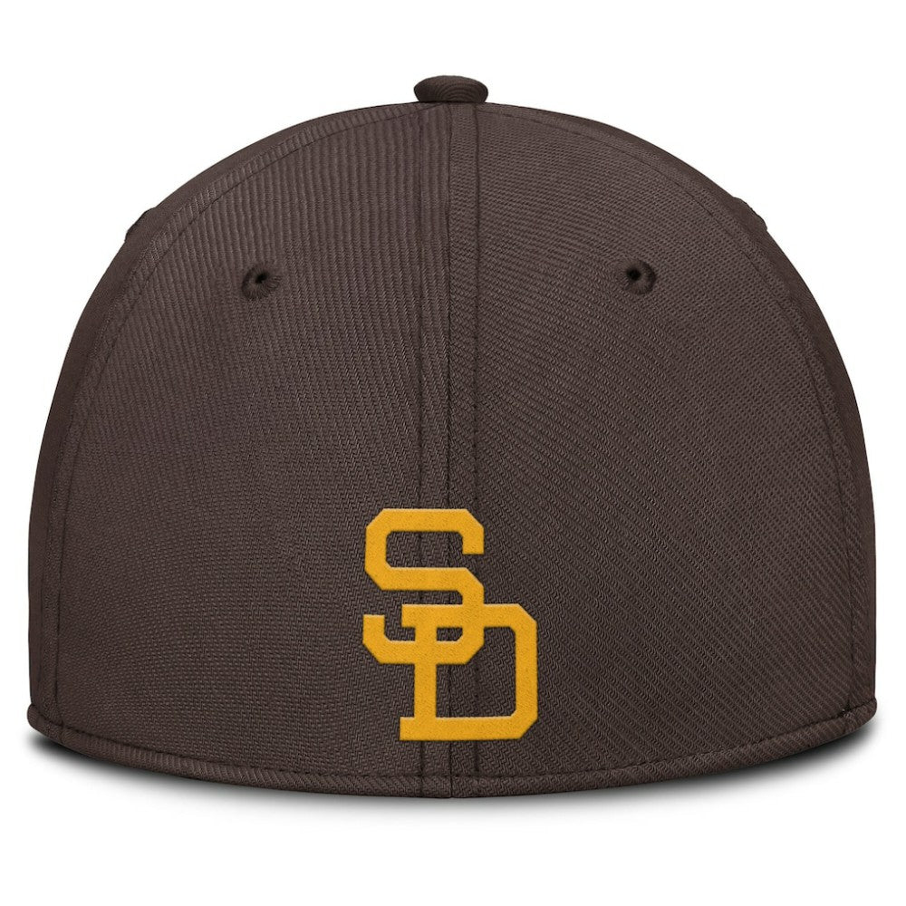 San Diego Padres Nike Rise Swoosh Performance Flex Hat - Gray/Brown Hats