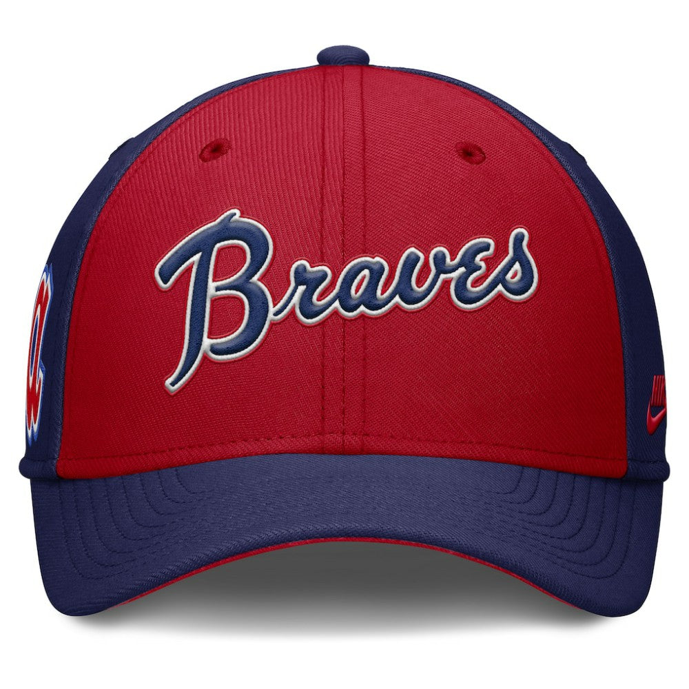 Atlanta Braves Nike Rise Swoosh Performance Flex Hat - Navy/Red Hats