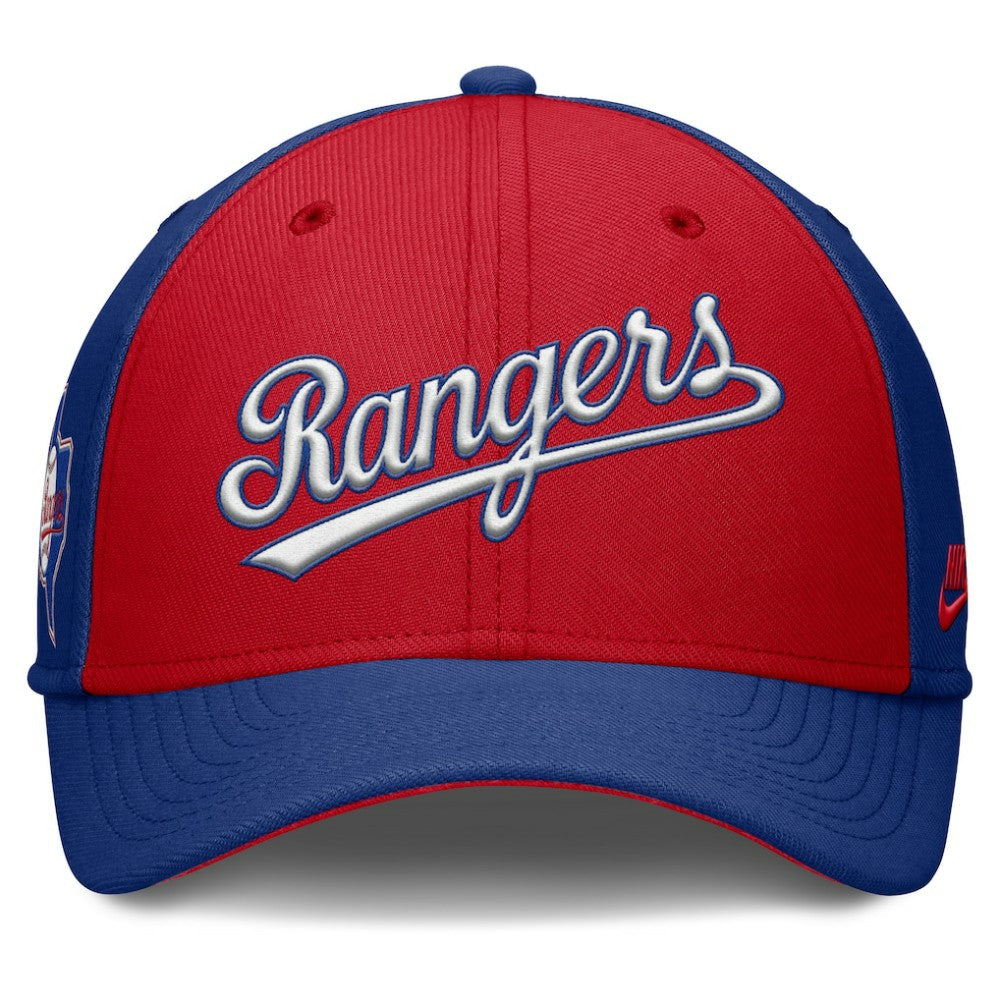 Texas Rangers Nike Rise Swoosh Performance Flex Hat - Royal/Red Hats
