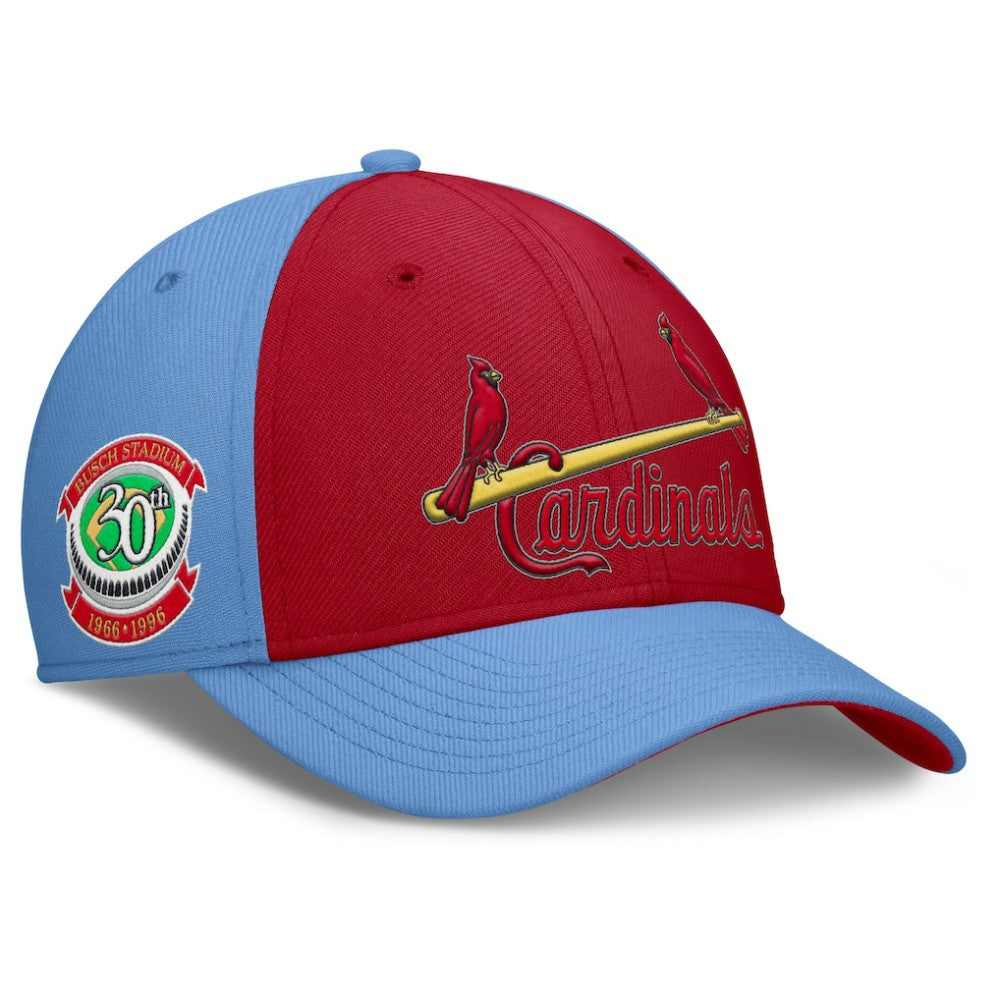 St. Louis Cardinals Nike Rise Swoosh Performance Flex Hat - Light Blue/Red Hats