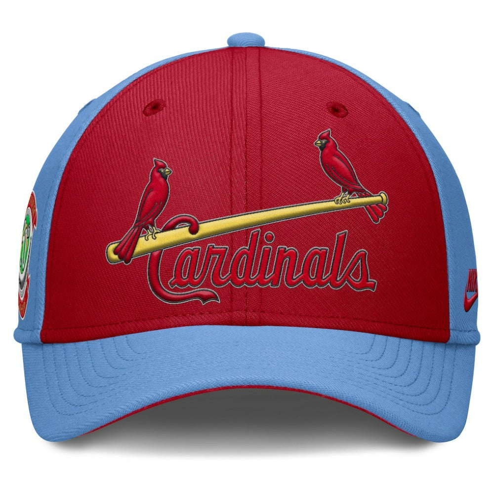 St. Louis Cardinals Nike Rise Swoosh Performance Flex Hat - Light Blue/Red Hats