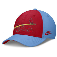 St. Louis Cardinals Nike Rise Swoosh Performance Flex Hat - Light Blue/Red Hats