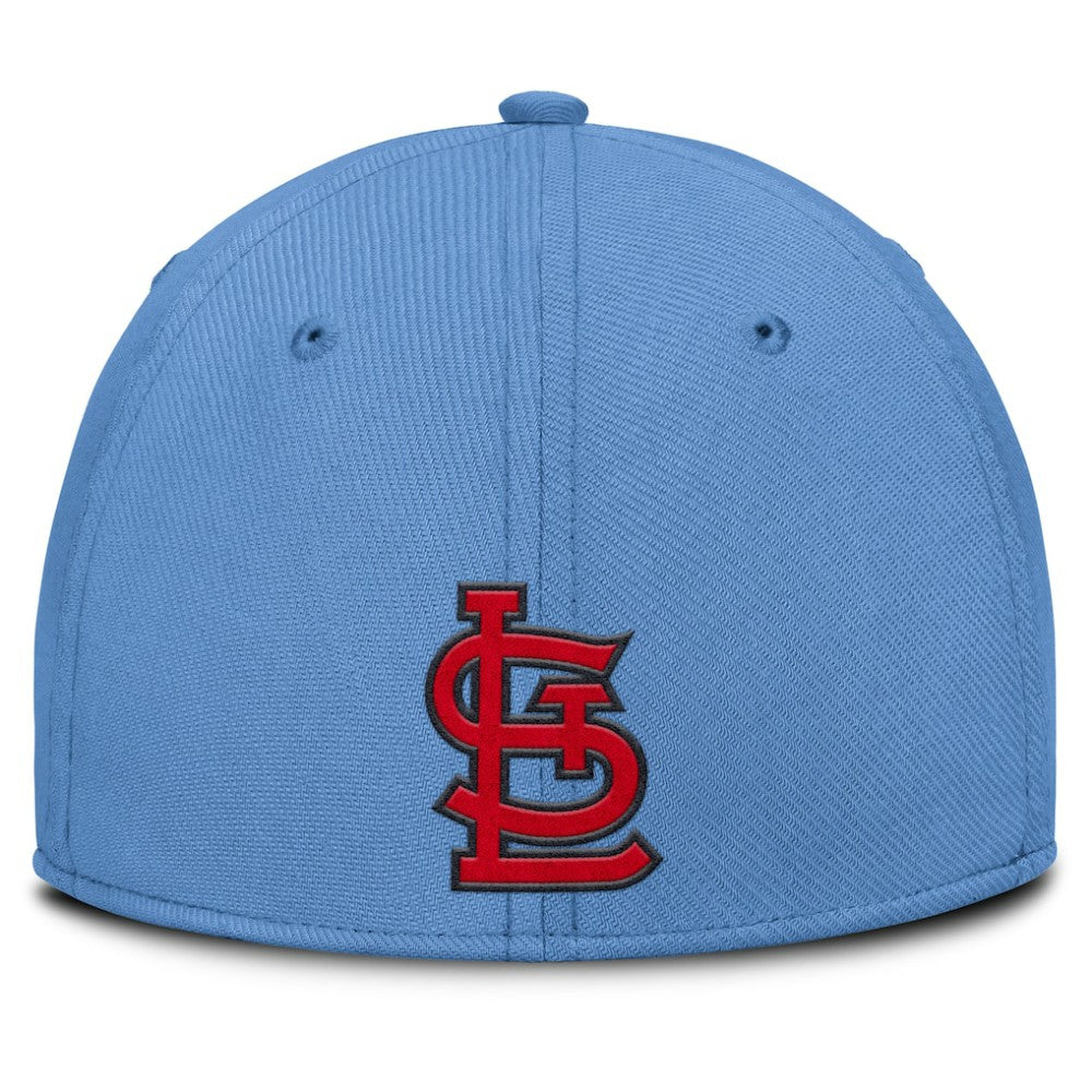 St. Louis Cardinals Nike Rise Swoosh Performance Flex Hat - Light Blue/Red Hats