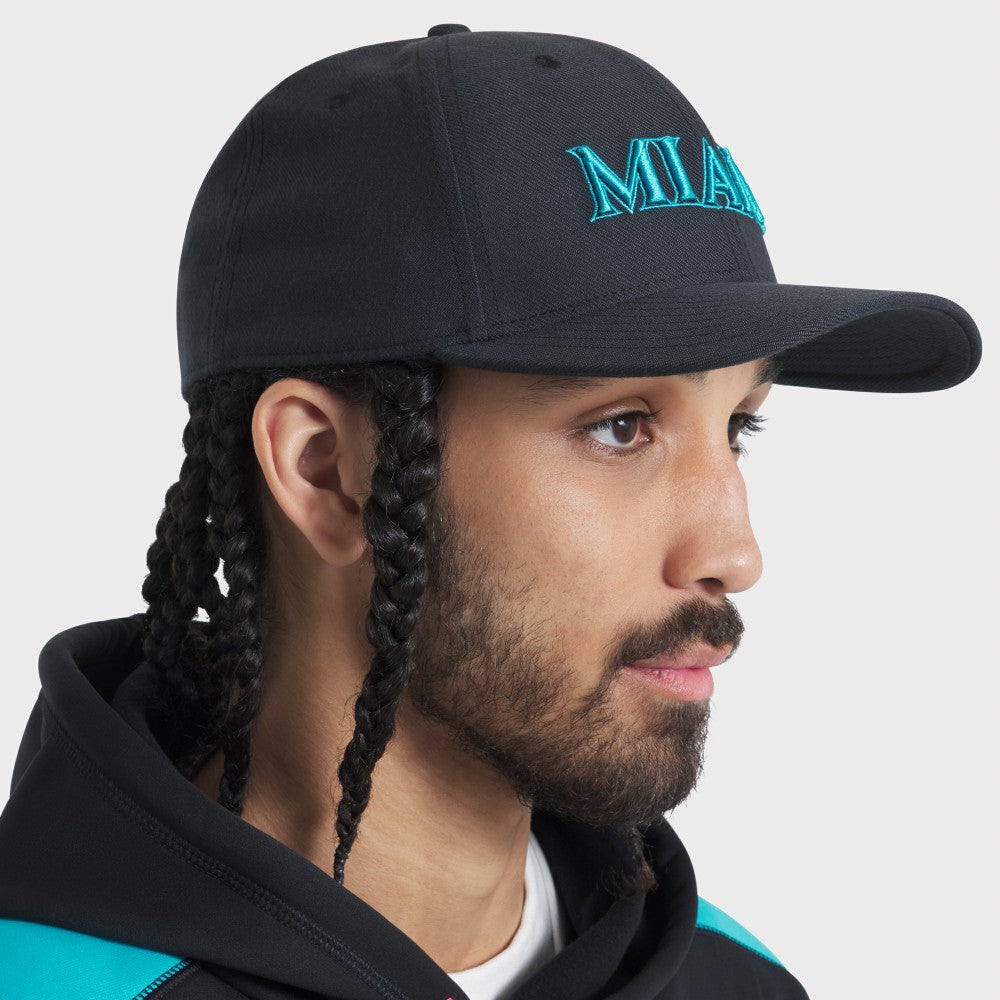 Miami Marlins Nike 2025 City Connect Performance Swoosh Flex Hat - Black Hats