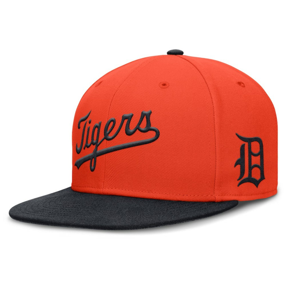 Detroit Tigers Nike Cooperstown Two-Tone Dri-FIT Round Bill True Fitted Hat - Orange Hats