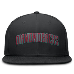Arizona Diamondbacks Nike Wordmark Dri-FIT Round Bill True Fitted Hat - Black Hats