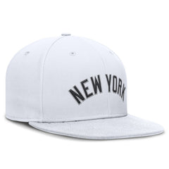New York Yankees Nike Wordmark Dri-FIT Round Bill True Fitted Hat - White Hats
