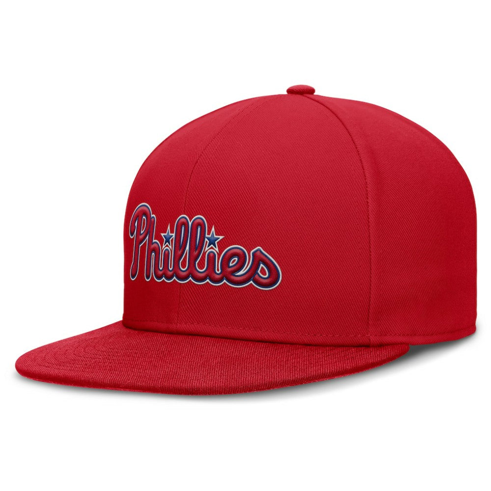 Philadelphia Phillies Nike Wordmark Dri-FIT Round Bill True Fitted Hat - Red Hats