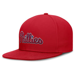 Philadelphia Phillies Nike Wordmark Dri-FIT Round Bill True Fitted Hat - Red Hats