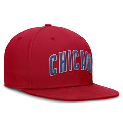 Chicago Cubs Nike Wordmark Dri-FIT Round Bill True Fitted Hat - Red Hats