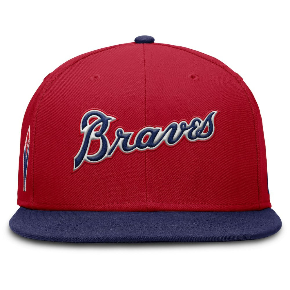 Atlanta Braves Nike Cooperstown Two-Tone Dri-FIT Round Bill True Fitted Hat - Red Hats