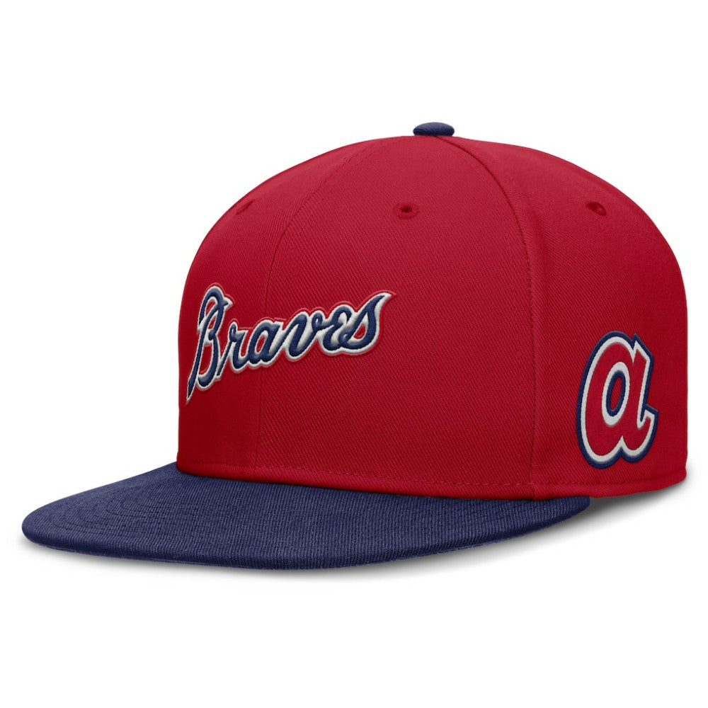 Atlanta Braves Nike Cooperstown Two-Tone Dri-FIT Round Bill True Fitted Hat - Red Hats