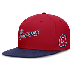 Atlanta Braves Nike Cooperstown Two-Tone Dri-FIT Round Bill True Fitted Hat - Red Hats