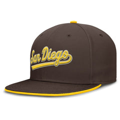 San Diego Padres Nike Primetime Dri-FIT Round Bill True Fitted Hat - Brown Hats