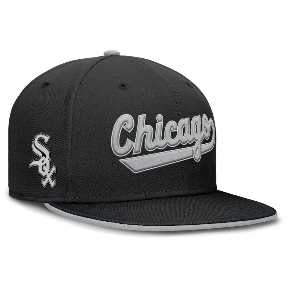 Chicago White Sox Nike Primetime Dri-FIT Round Bill True Fitted Hat - Black Hats