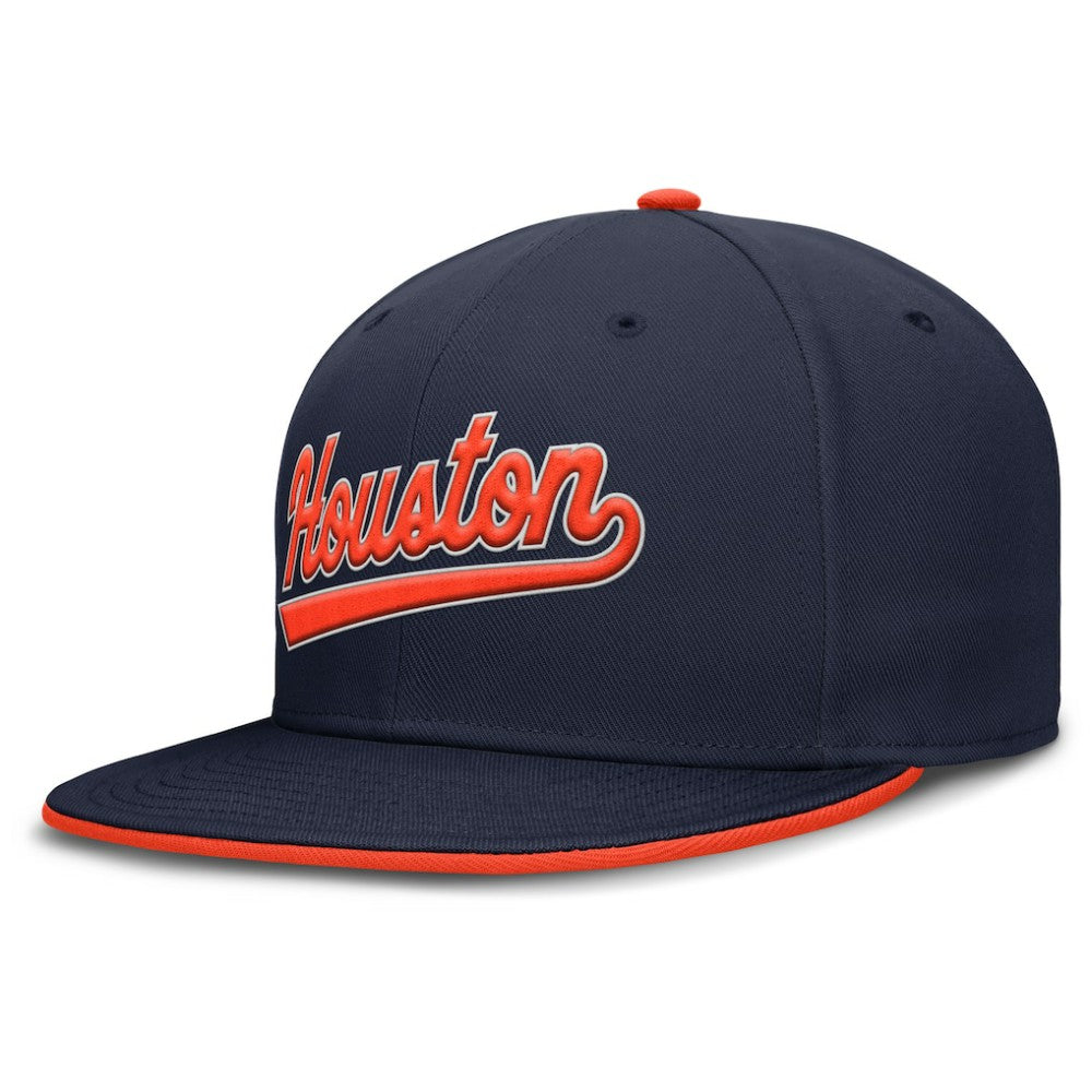 Houston Astros Nike Primetime Dri-FIT Round Bill True Fitted Hat - Navy Hats