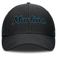 Miami Marlins Nike Rise Gaberdine Adjustable Hat - Black Hats