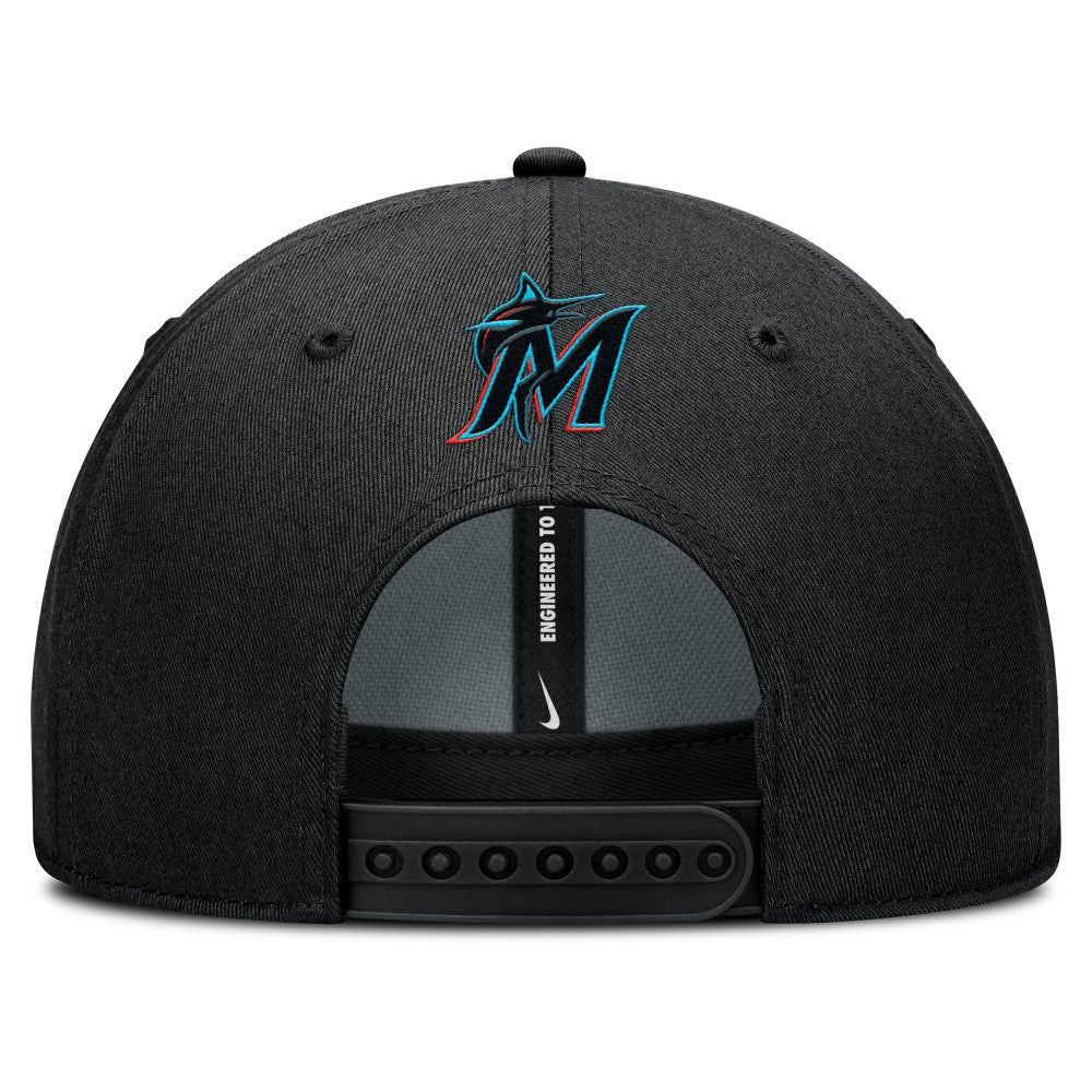 Miami Marlins Nike Rise Gaberdine Adjustable Hat - Black Hats