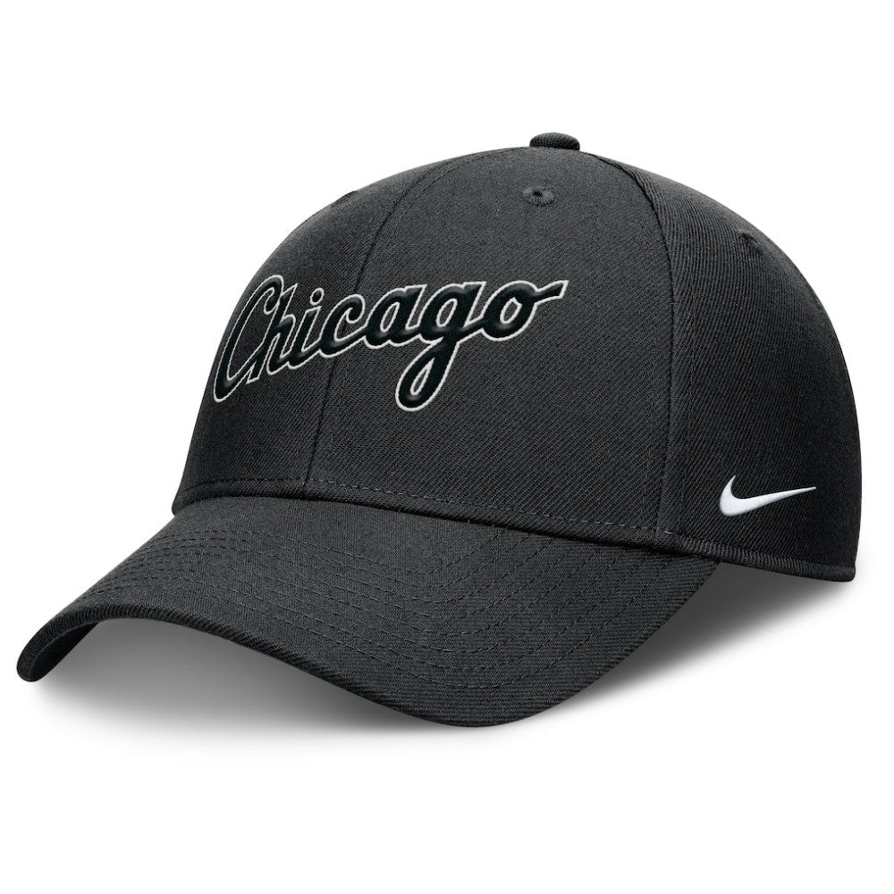 Chicago White Sox Nike Rise Gaberdine Adjustable Hat - Black Hats
