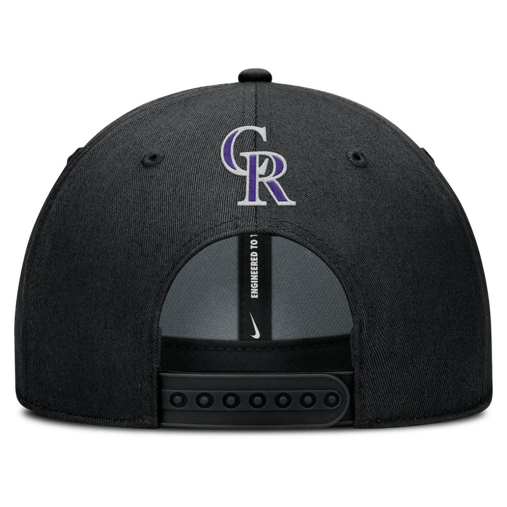 Colorado Rockies Nike Rise Gaberdine Adjustable Hat - Black Hats