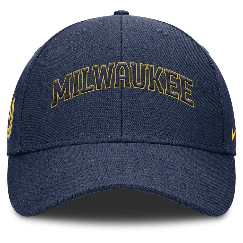 Milwaukee Brewers Nike Rise Gaberdine Adjustable Hat - Navy Hats