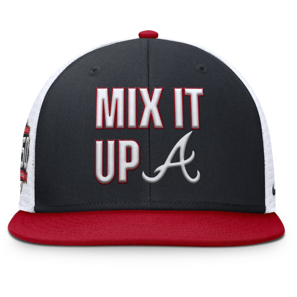 Atlanta Braves Nike Pro Performance Trucker Snapback Hat - Navy/Red Hats