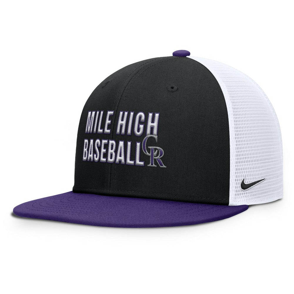 Colorado Rockies Nike Pro Trucker Snapback Hat - Black Hats