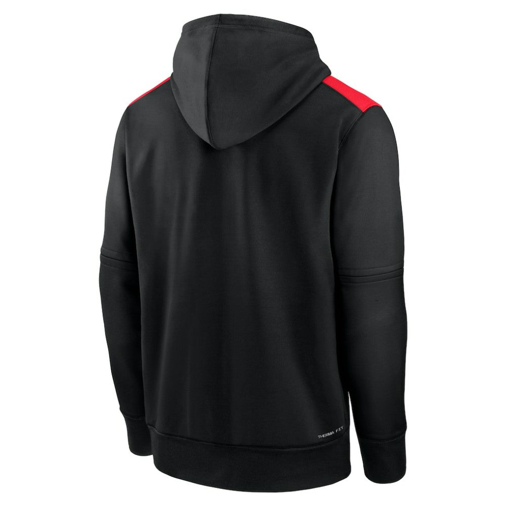 Cincinnati Reds Nike Authentic Collection City Connect Therma Pullover Hoodie - Black Hoodies