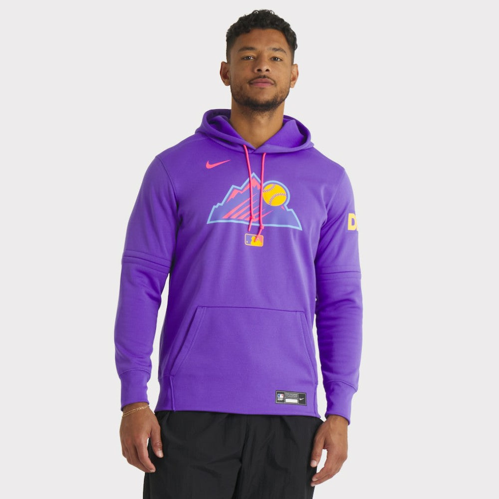 Colorado Rockies Nike 2025 City Connect Authentic Collection Therma Pullover Hoodie - Purple Hoodies