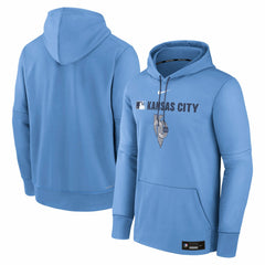 Kansas City Royals Nike Authentic Collection City Connect Therma Pullover Hoodie - Light Blue Hoodies