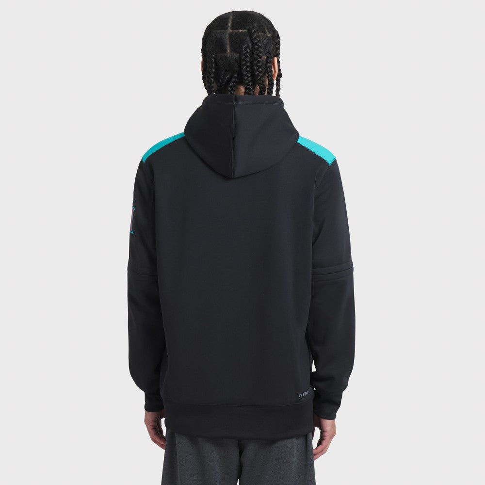 Miami Marlins Nike 2025 City Connect Authentic Collection Therma Pullover Hoodie - Black Hoodies