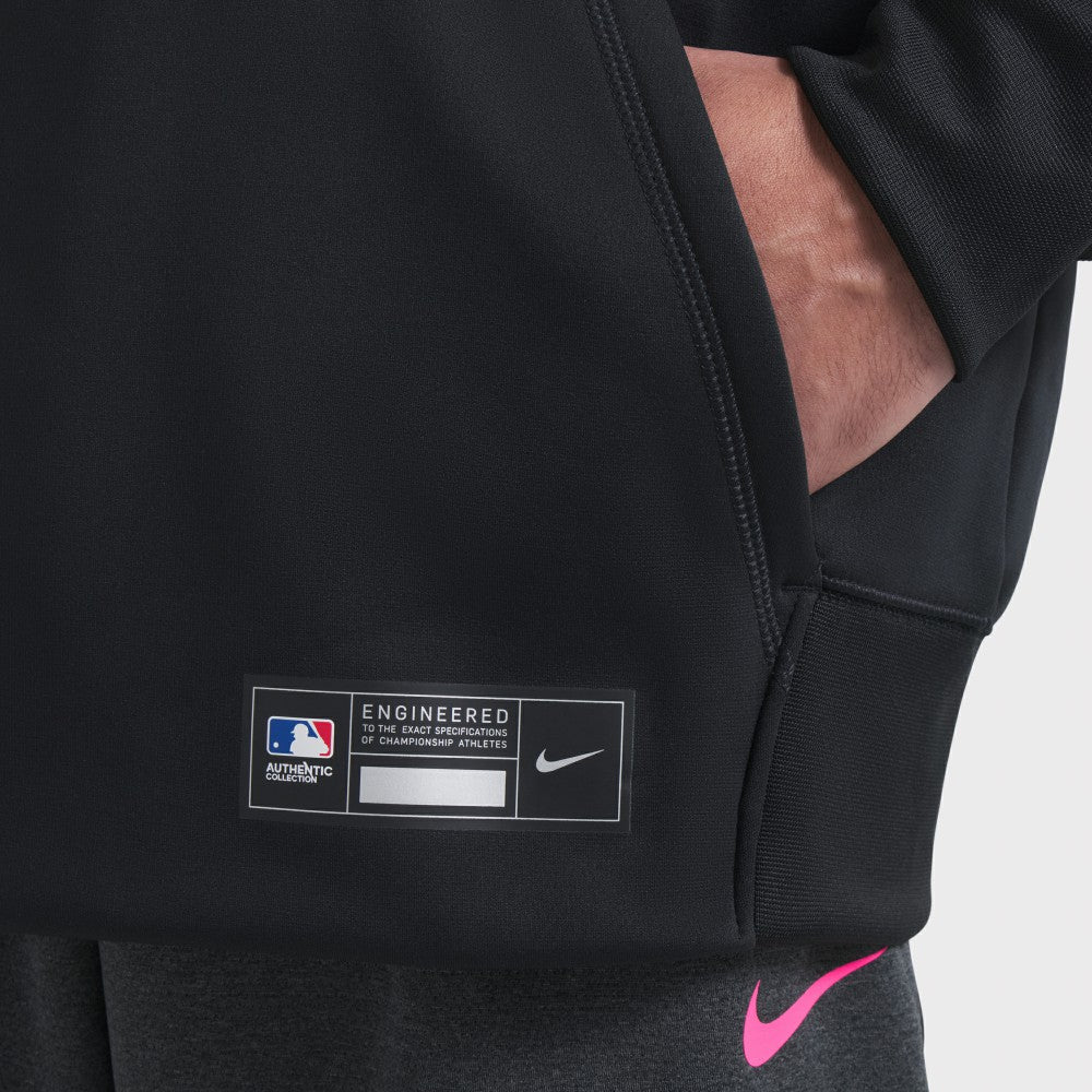 Miami Marlins Nike 2025 City Connect Authentic Collection Therma Pullover Hoodie - Black Hoodies