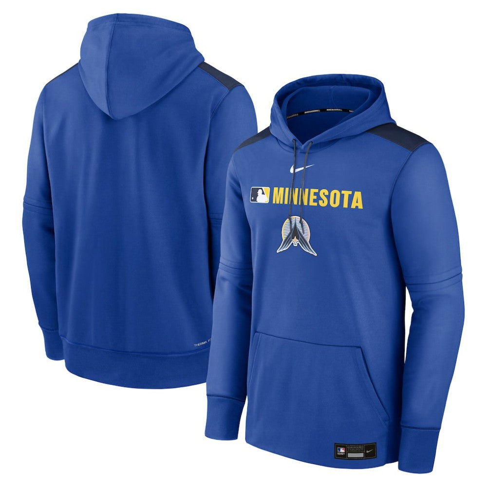 Minnesota Twins Nike Authentic Collection City Connect Therma Pullover Hoodie - Royal Hoodies