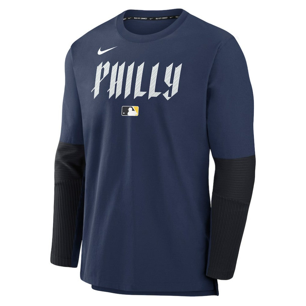 Philadelphia Phillies Nike 2025 City Connect Authentic Collection Player Dri-FIT Lightweight Pullover - Navy Pullover