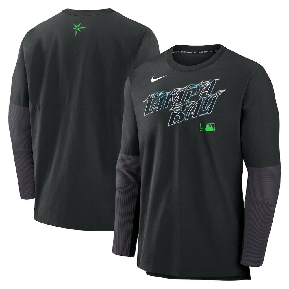 Tampa Bay Rays Nike 2025 City Connect Authentic Collection Player Dri-FIT Lightweight Pullover - Black Pullover