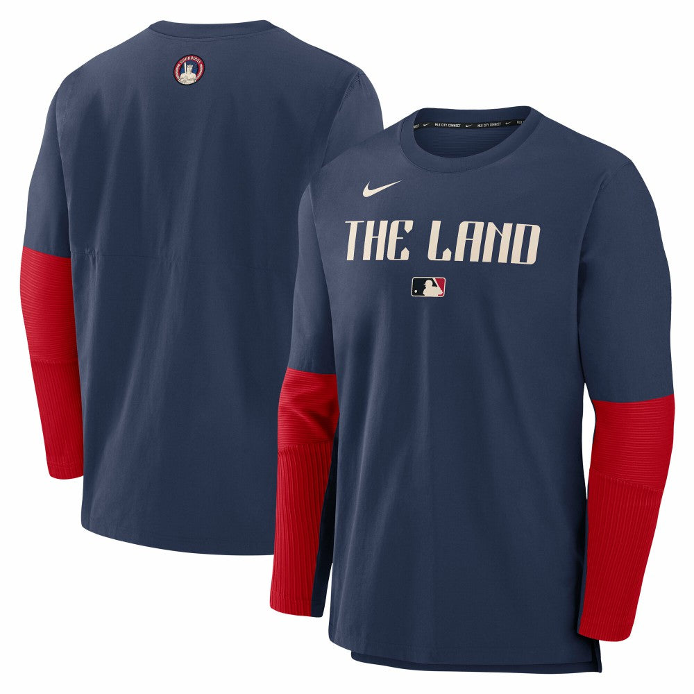 Cleveland Guardians Nike 2025 City Connect Authentic Collection Player Dri-FIT Lightweight Pullover - Navy Pullover