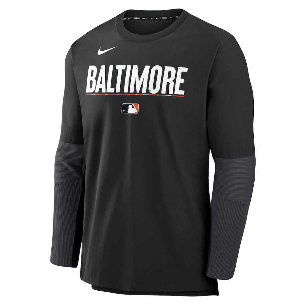 Baltimore Orioles Nike 2025 City Connect Authentic Collection Player Dri-FIT Lightweight Pullover - Black Pullover