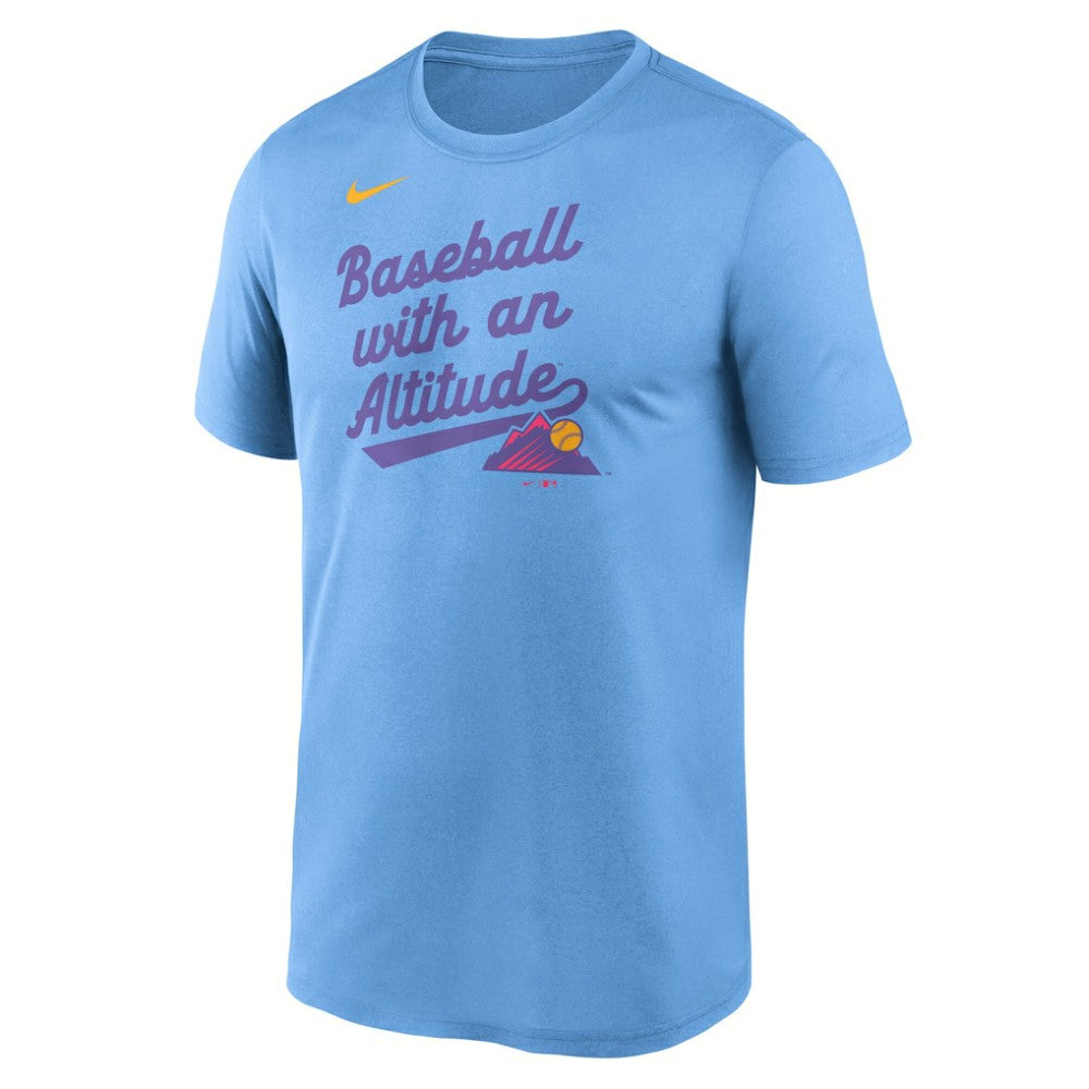 Colorado Rockies Nike 2025 City Connect Team Phrase Legend Performance T-Shirt - Light Blue T-shirts