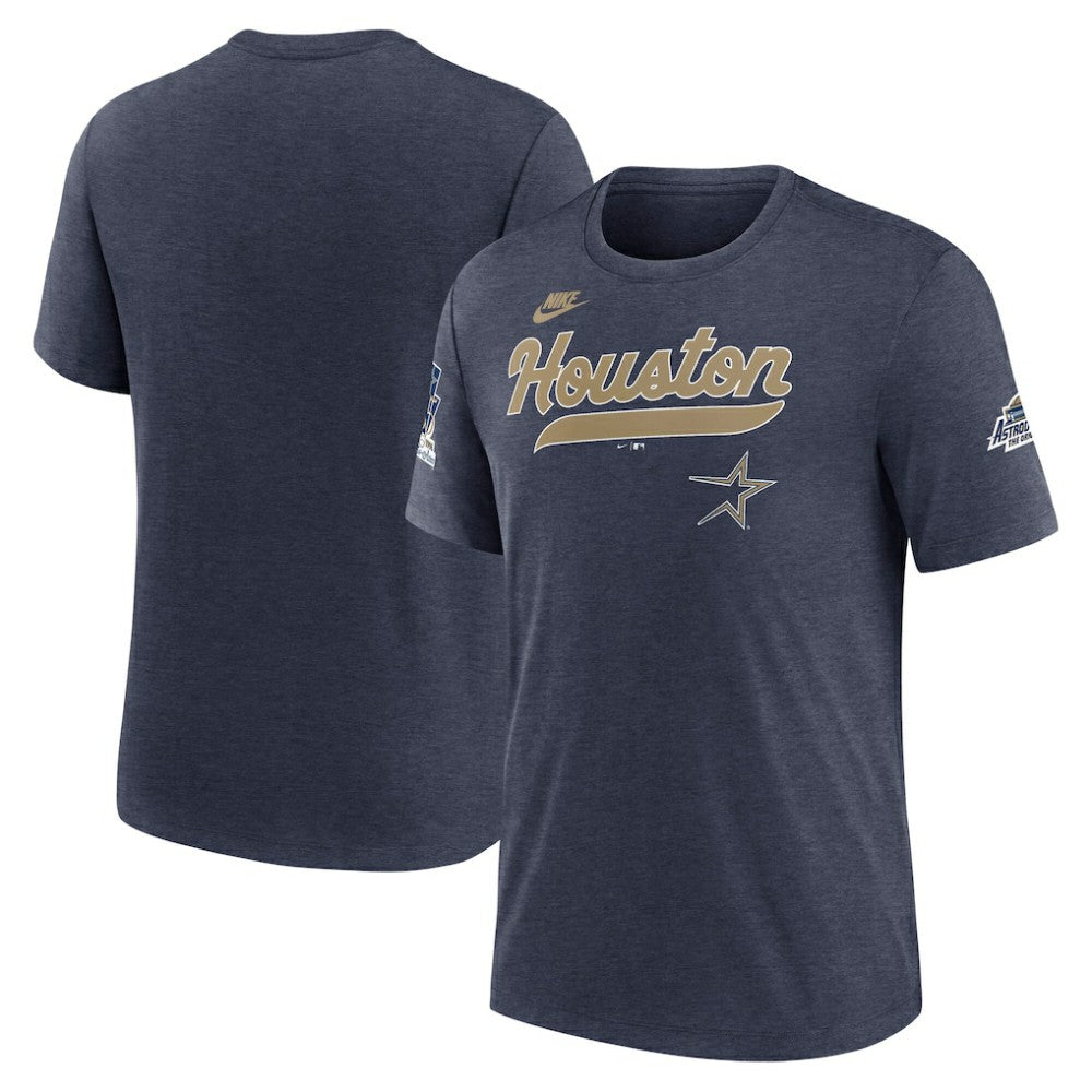 Houston Astros Nike Cooperstown Collection Eras Tri-Blend T-Shirt - Heather Navy T-shirts