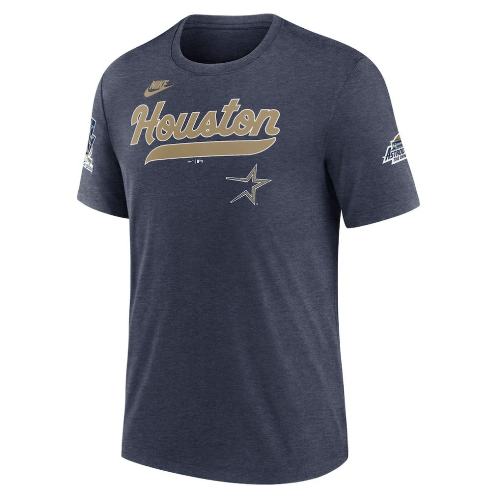 Houston Astros Nike Cooperstown Collection Eras Tri-Blend T-Shirt - Heather Navy T-shirts