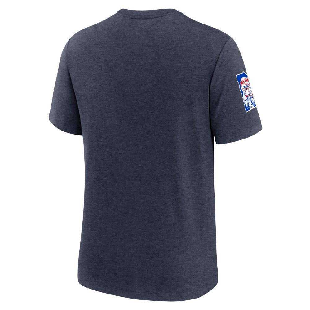 Minnesota Twins Nike Cooperstown Collection Eras Tri-Blend T-Shirt - Heather Navy T-shirts