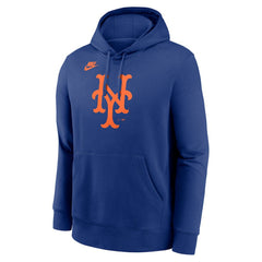 New York Mets Nike Cooperstown Collection Logo Club Hoodie - Royal Hoodies