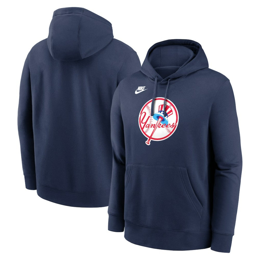 New York Yankees Nike Cooperstown Collection Logo Club Hoodie - Navy Hoodies