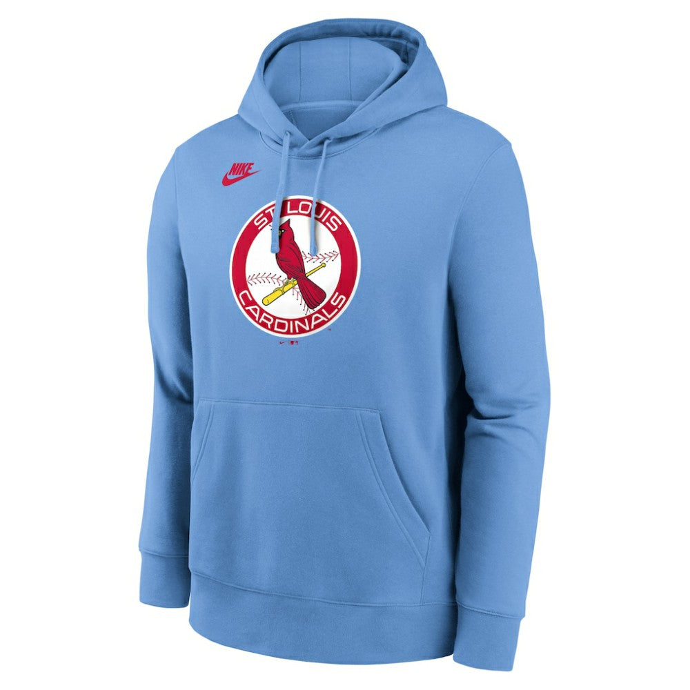 St. Louis Cardinals Nike Cooperstown Collection Logo Club Hoodie - Light Blue Hoodies