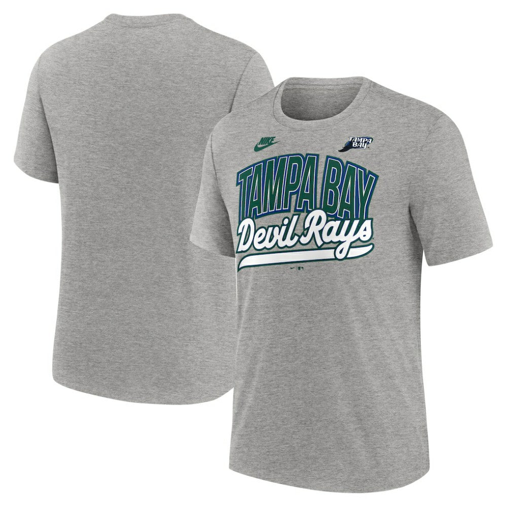 Tampa Bay Rays Nike Cooperstown Collection Retro Tri-Blend T-Shirt - Heather Gray T-shirts