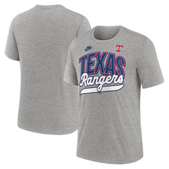 Texas Rangers Nike Cooperstown Collection Retro Tri-Blend T-Shirt - Heather Gray T-shirts