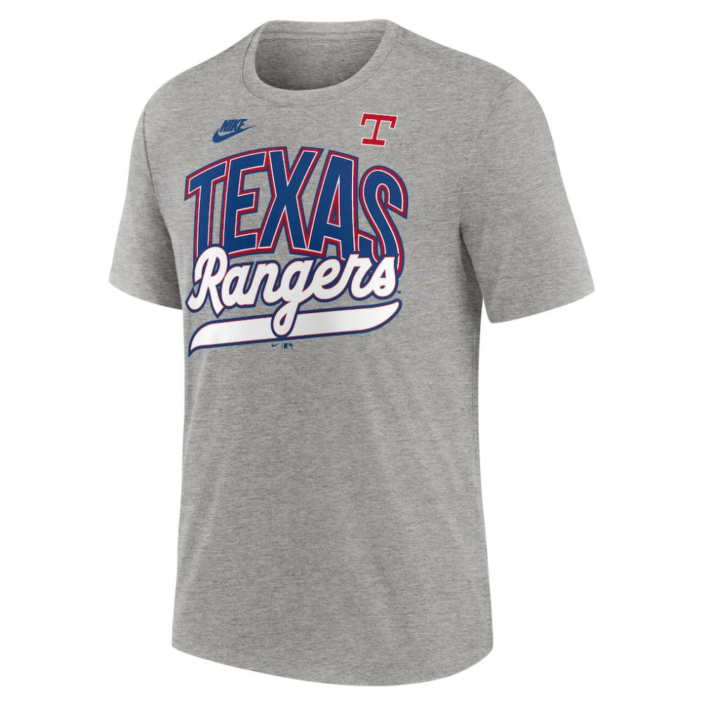 Texas Rangers Nike Cooperstown Collection Retro Tri-Blend T-Shirt - Heather Gray T-shirts