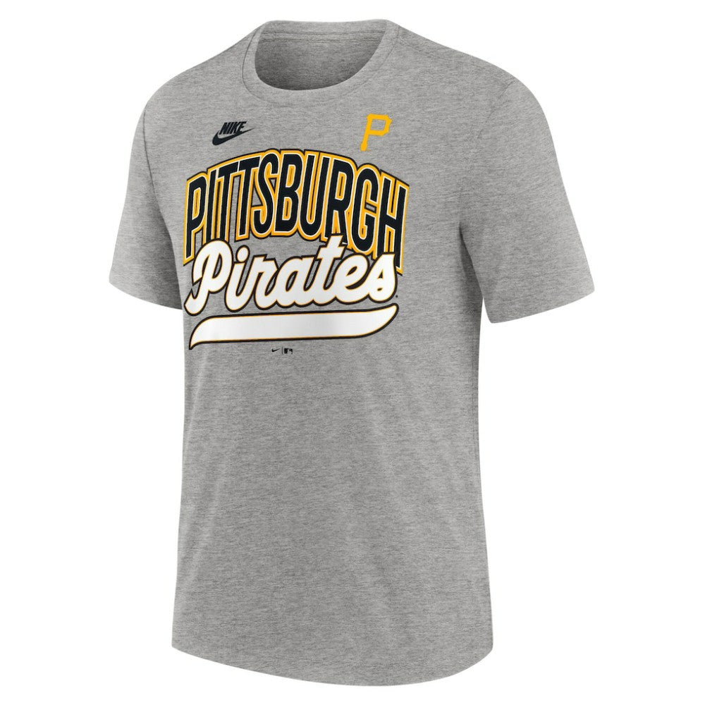 Pittsburgh Pirates Nike Cooperstown Collection Retro Tri-Blend T-Shirt - Heather Gray T-shirts